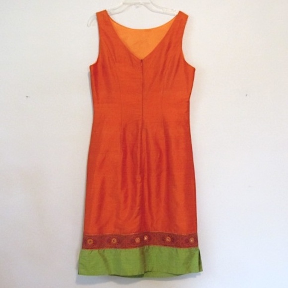 Mica Embroidered Sleeveless Silk Dress, Size 8 - Picture 2 of 6